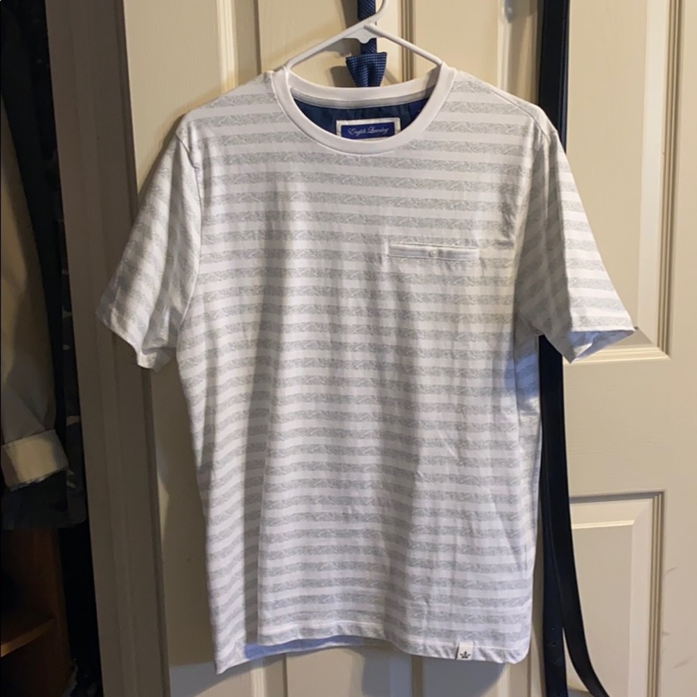 White and gray striped shirt